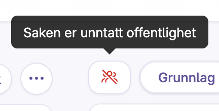 Skjermbilde 2: Saker som er unntatt offentligheten