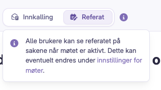 Skjermbilde: Hvem ser referatet mens jeg skriver?
