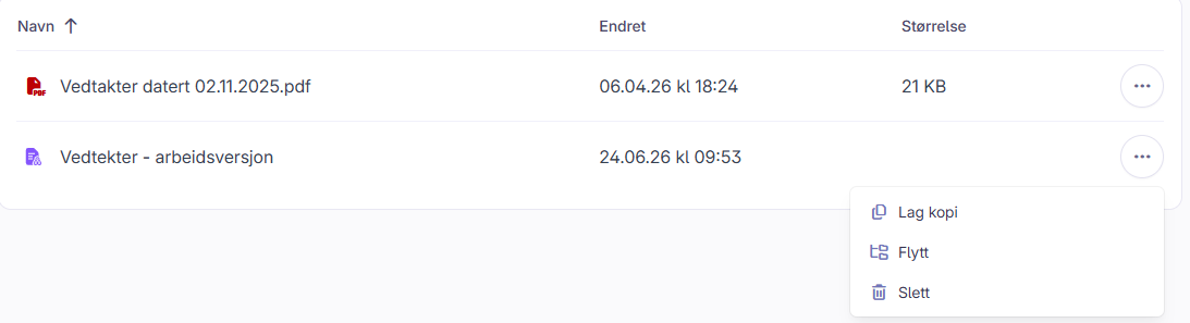Skjermbilde: Flytte filer og mapper