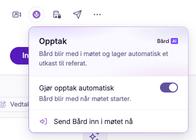 Skjermbilde: Hvis du allerede har opprettet et videomøte