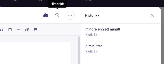 Skjermbilde: Historikk og versjoner