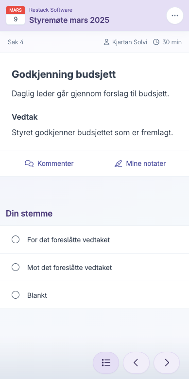 Avstemning på mobil