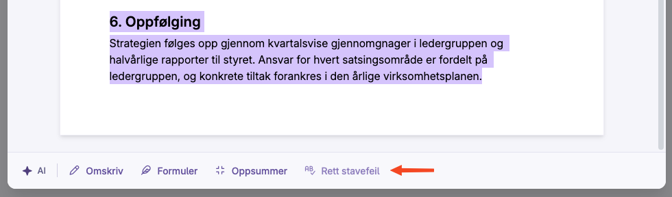 Skjermbilde 1: AI-hjelp mens du skriver