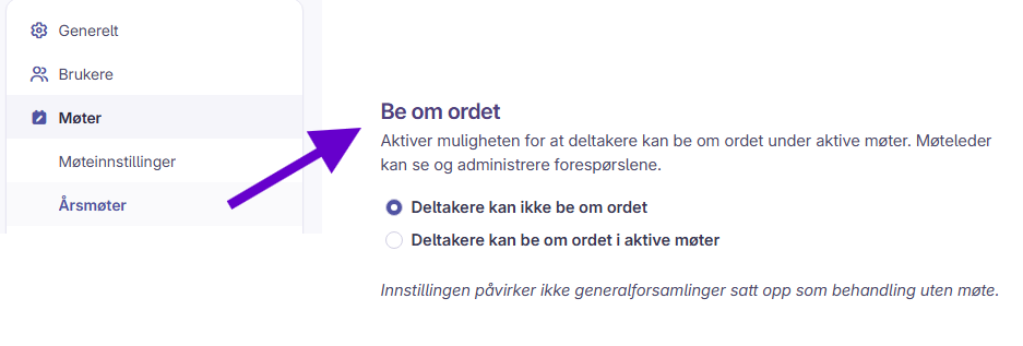 Skjermbilde 1: Ta ordet
