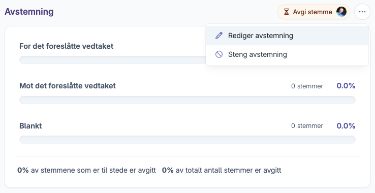 Redigering av avstemning i Bård