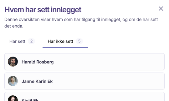 Skjermbilde 2: Synlighet