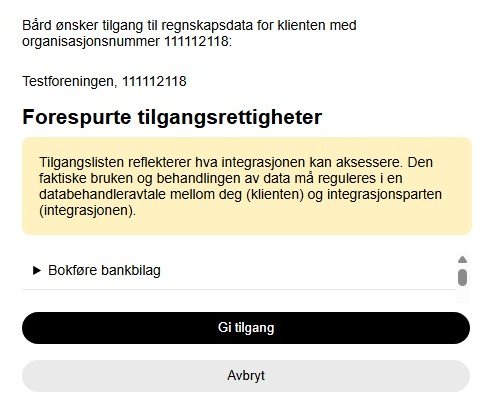 Skjermbilde 5: Integrer Bård med PowerOffice