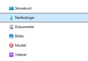 Windows Filutforser med mappen Nedlastinger åpnet og en nedlastet fil i listen