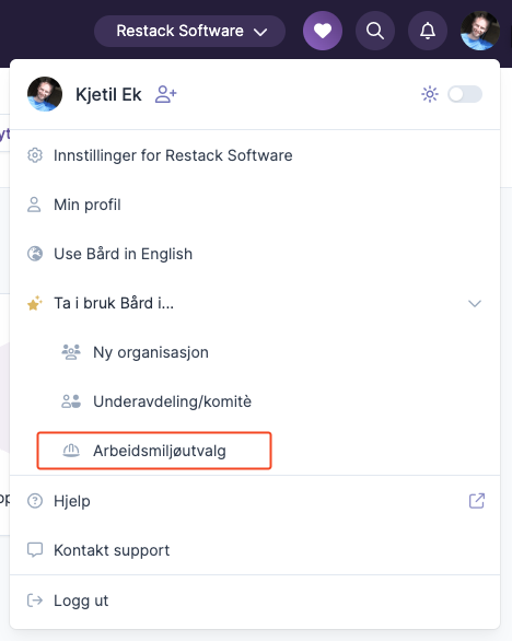 Legge til Bård for arbeidsmiljøutvalg